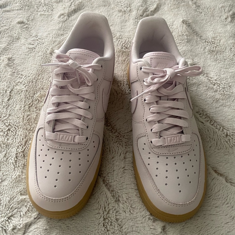 Nike Air Force 1 Light Pink Sneakers with Gum Sole